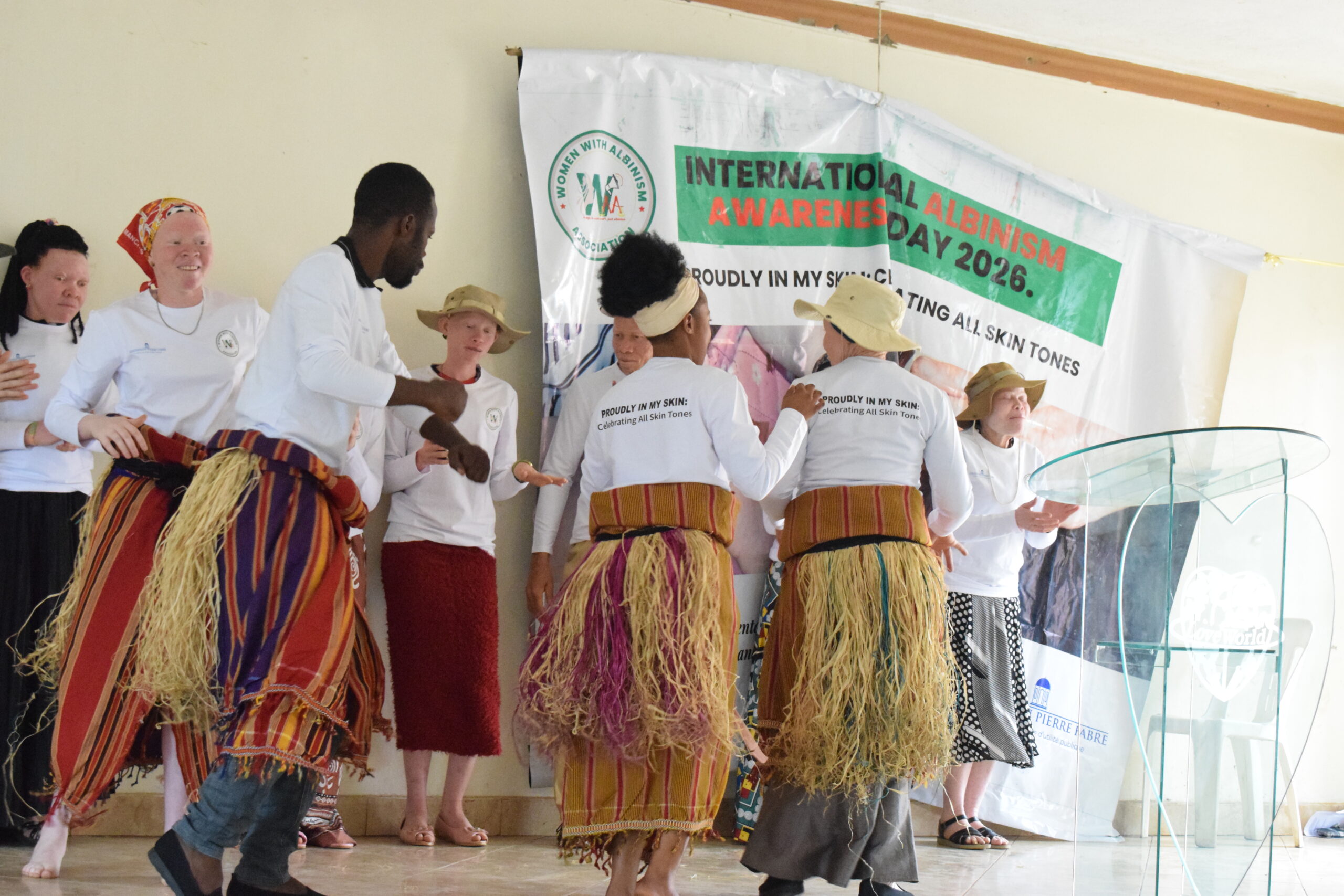 Persons with albinism entertaining guests, shocasing talent and promoting inclusion through music, and dance