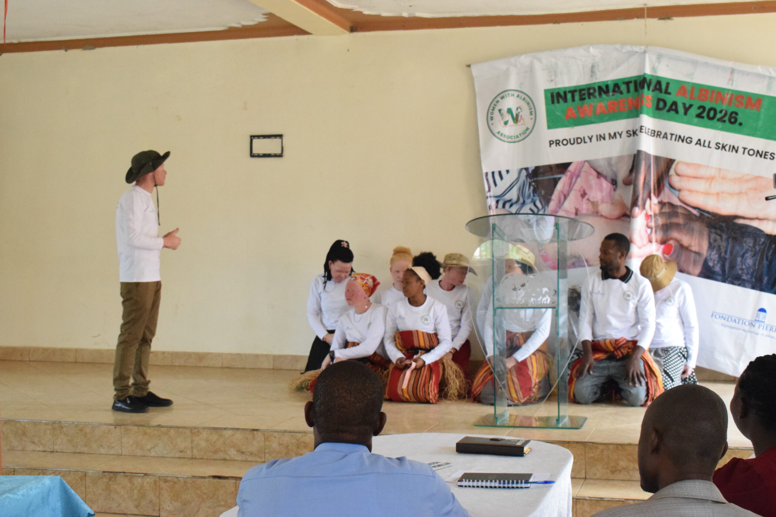 Persons with albinism performing a skit on myths about albinism , raising awareness and challenging misconceptions while promoting understanding and inclusion.